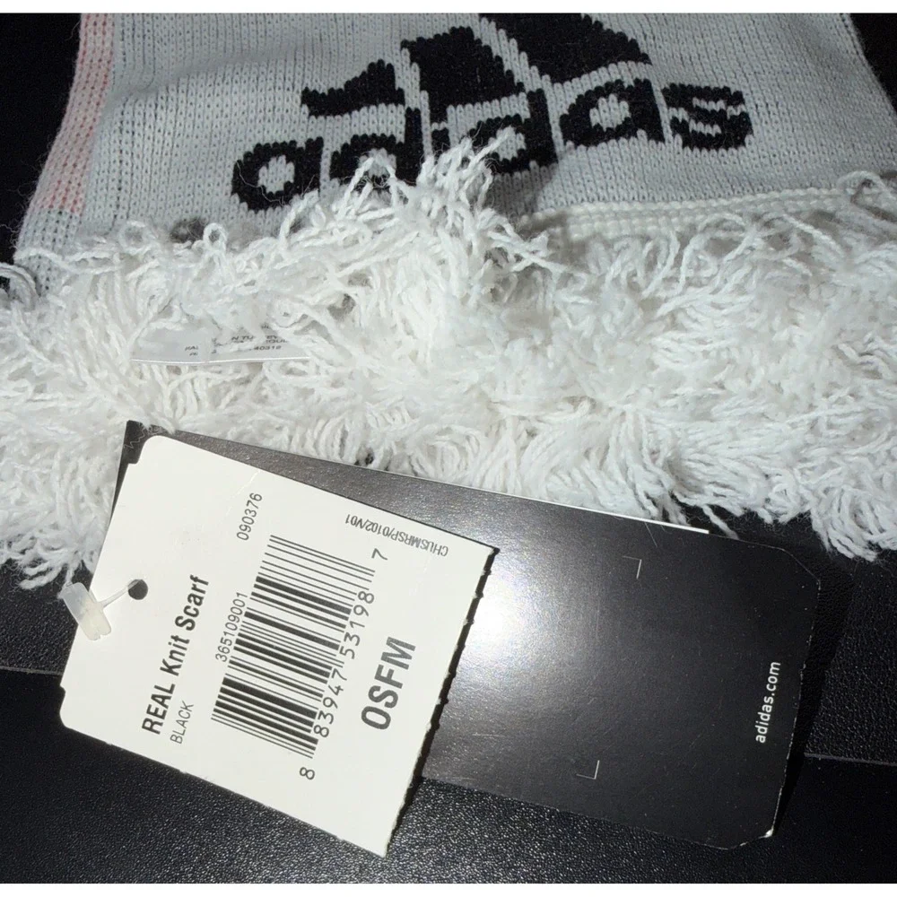 Adidas Real Madrid‎ Knit Scarf Unisex OSFM White Official Licensed Product NEW